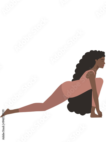 Illustration of a brown woman doing a yoga pose