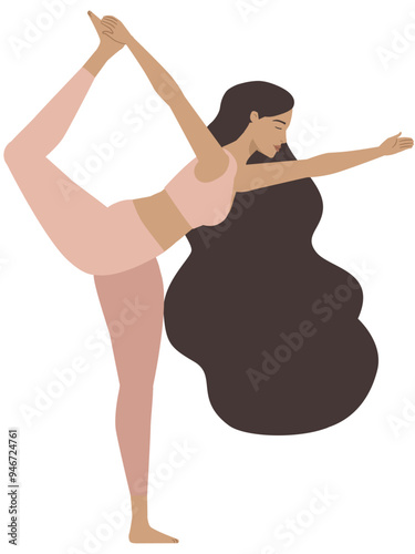 Illustration of a white woman doing a yoga pose