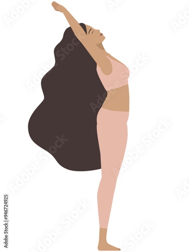 Illustration of a white woman doing a yoga pose