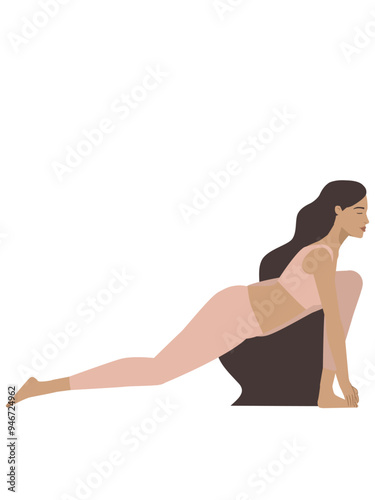 Illustration of a white woman doing a yoga pose