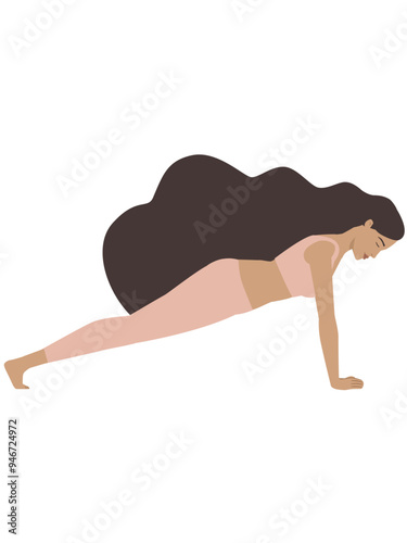 Illustration of a white woman doing a yoga pose