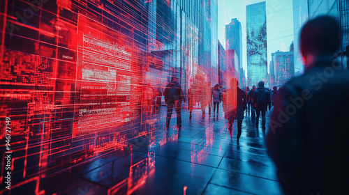 This image shows a digital art piece of a city, with a vibrant color scheme and a busy scene