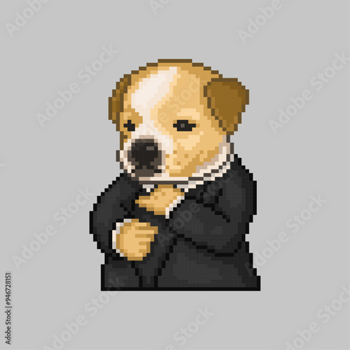 Elegant little dog, pixel art meme