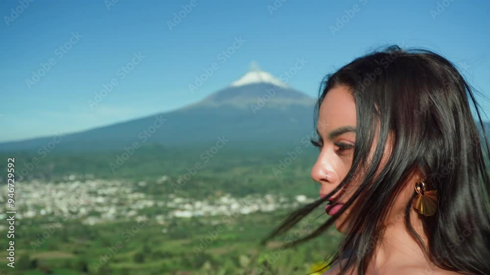 Dance in volcanic landscape