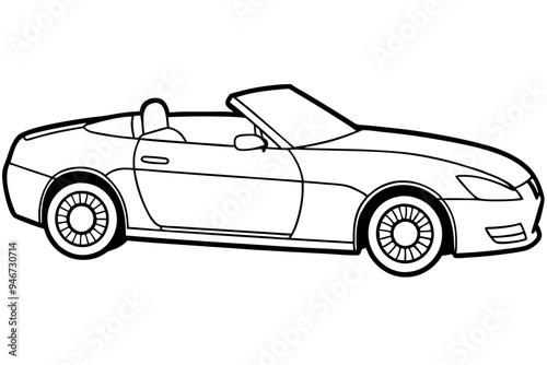 Car liner art convertible vector