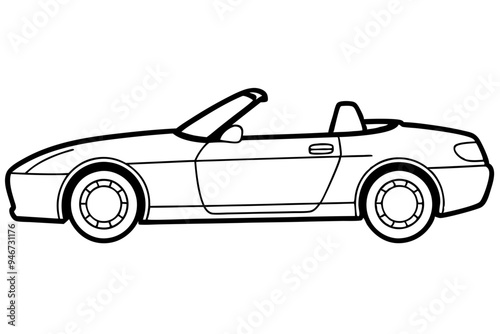 Car liner art convertible vector