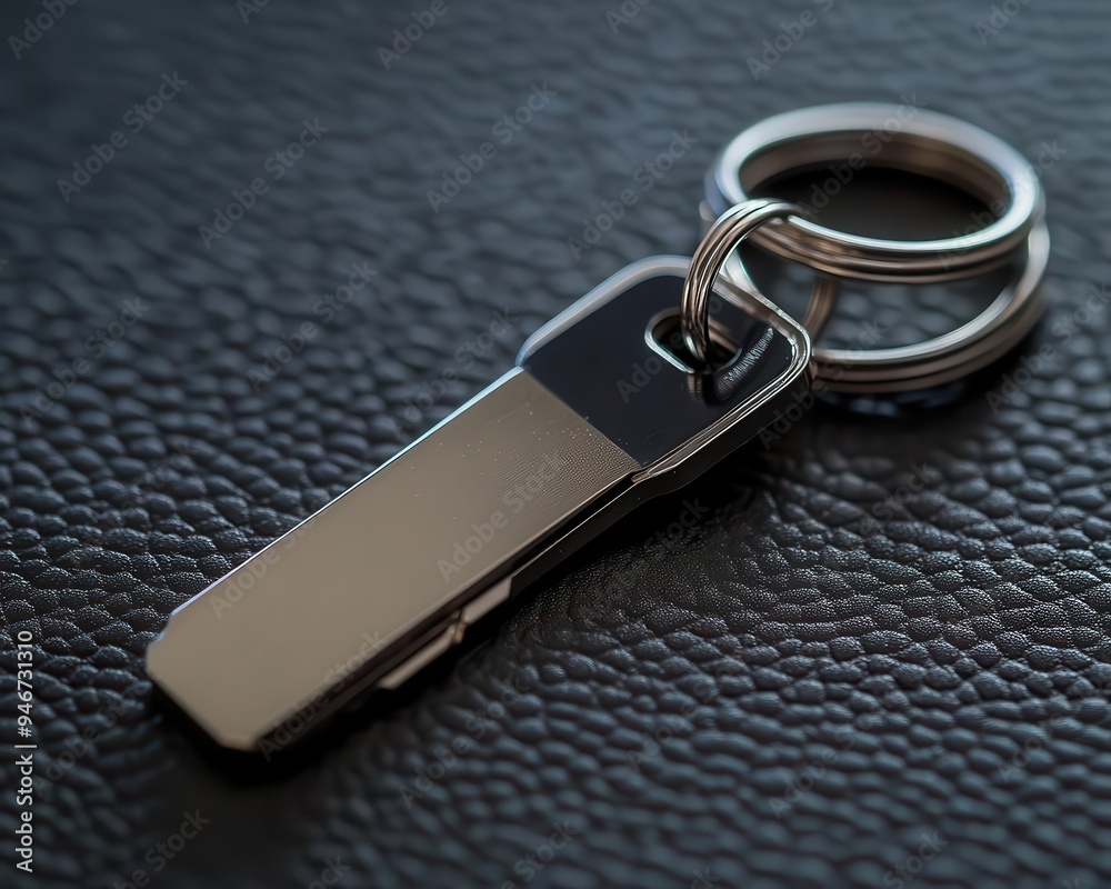 Flash drive on a keychain, ready for quick data transfer Flash drive on a keychain, ready for quick data transfer