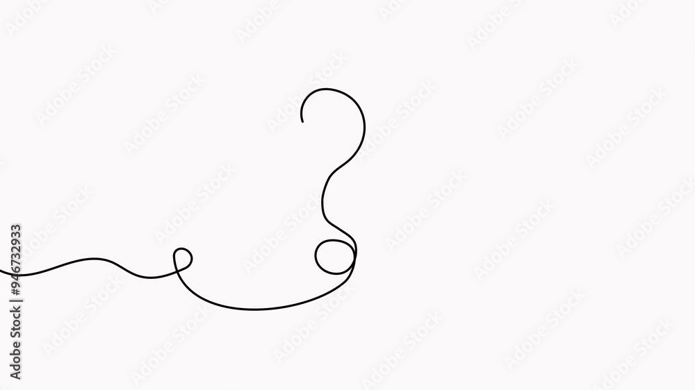 Question mark continuous one line drawing animated video. Question mark continuous one line drawing animated video.