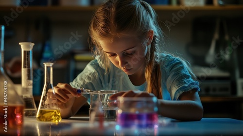 Young Girl Scientist in a Laboratory