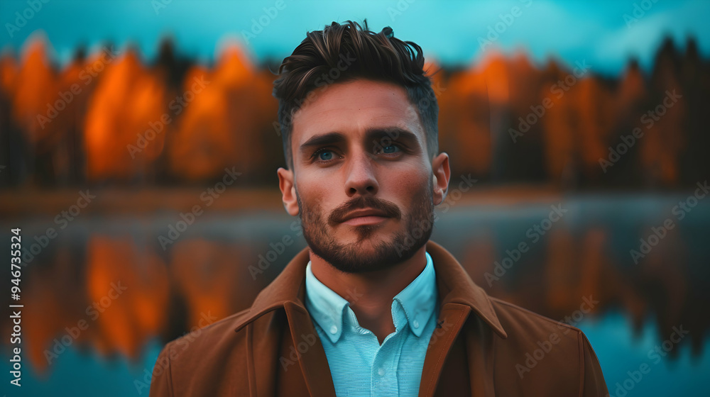 Man Fishing Man With Porcelain Skin Fit Body
