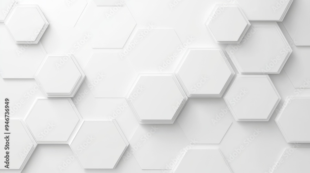 Naklejka premium Geometric background with hexagonal shapes showing from both sides.