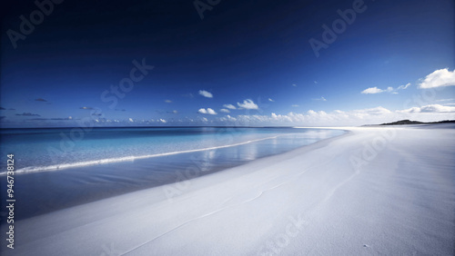 Beautiful relaxing white sand beach landscape