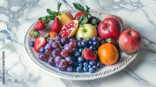 fruit lot on ceramic plate