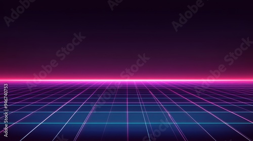 Retro futuristic background for a 3D illustration of the 1980s style.