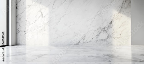Decorative white marble flooring for studio backgrounds.