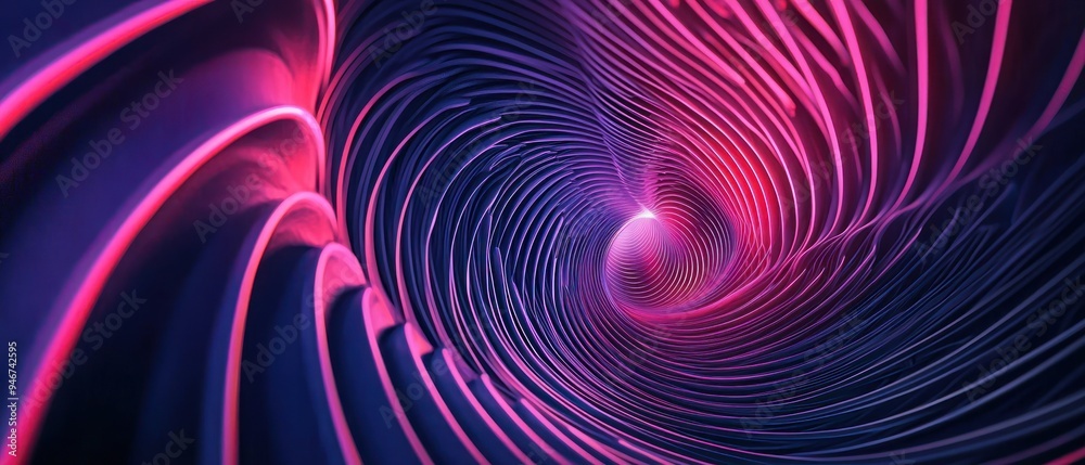 Abstract Swirling Tunnel of Purple and Pink Neon Lines Abstract Swirling Tunnel of Purple and Pink Neon Lines