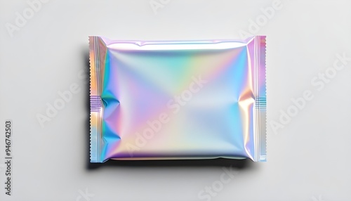 Iridescent Booster Pack Trading Cards Packaging Mockup Plastic Background Graphic Colorful Design