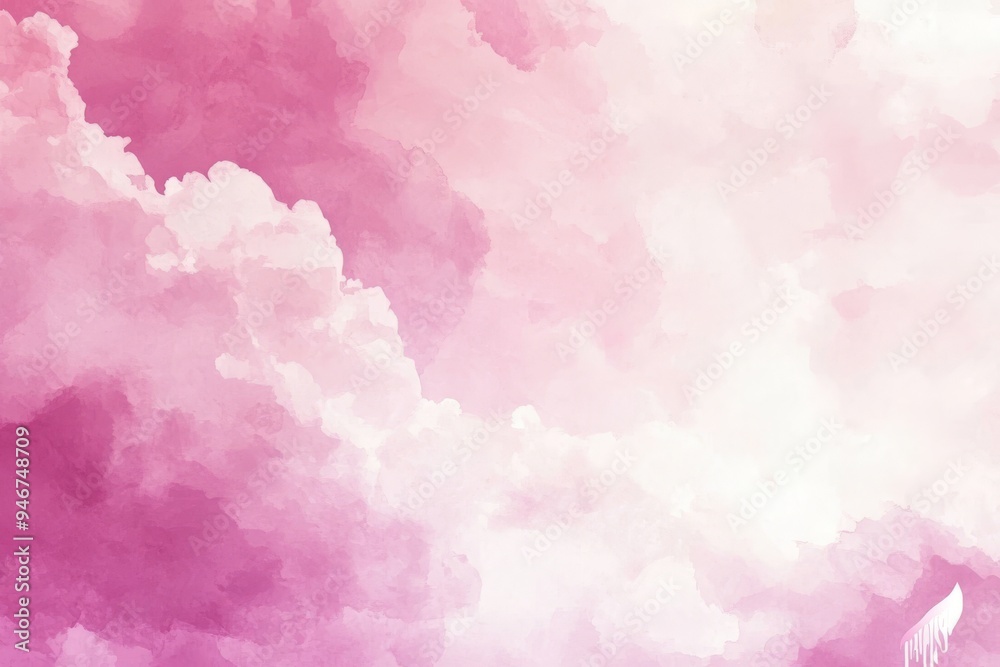 Fototapeta premium A pastel peach and pink abstract watercolor background.