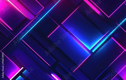 Abstract background with blue and purple glowing lines