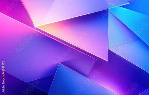 blue-violet background with geometric shapes