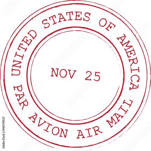 USA Par Avion Air Mail rubber stamp