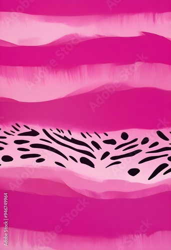 Pink Animal Pattern Safari Jungle Wild Print Background Colorful Graphic Design