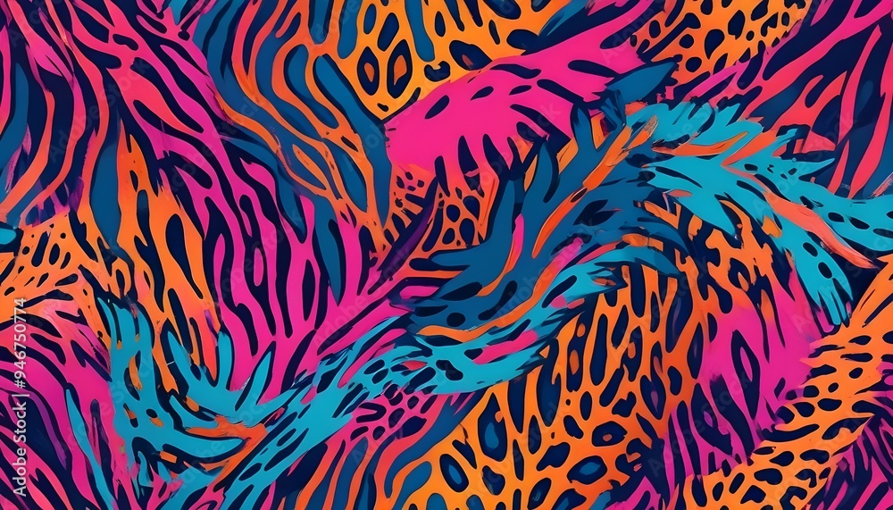 Animal Pattern Safari Jungle Wild Print Background Colorful Graphic Design Animal Pattern Safari Jungle Wild Print Background Colorful Graphic Design