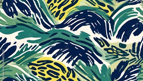 Animal Pattern Safari Jungle Wild Print Background Colorful Graphic Design