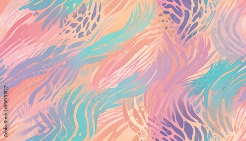 Animal Pattern Safari Jungle Wild Print Background Colorful Graphic Design