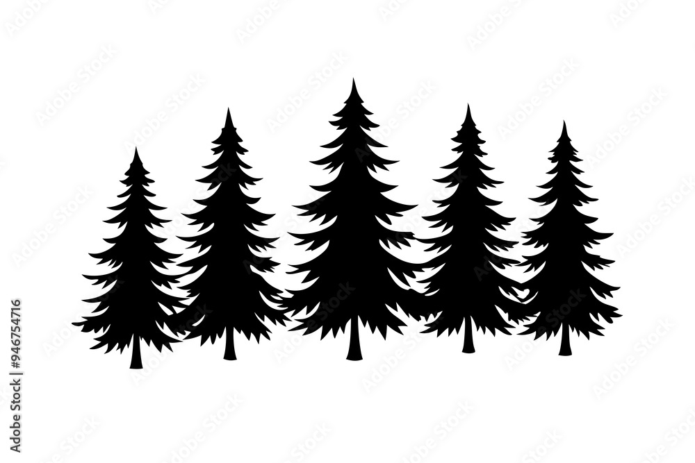 Obraz premium set of christmas trees