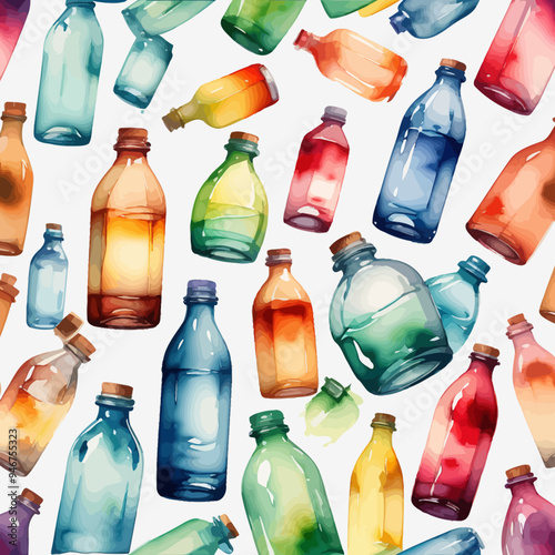 Bottle Ilustration Painting Background Very Cool