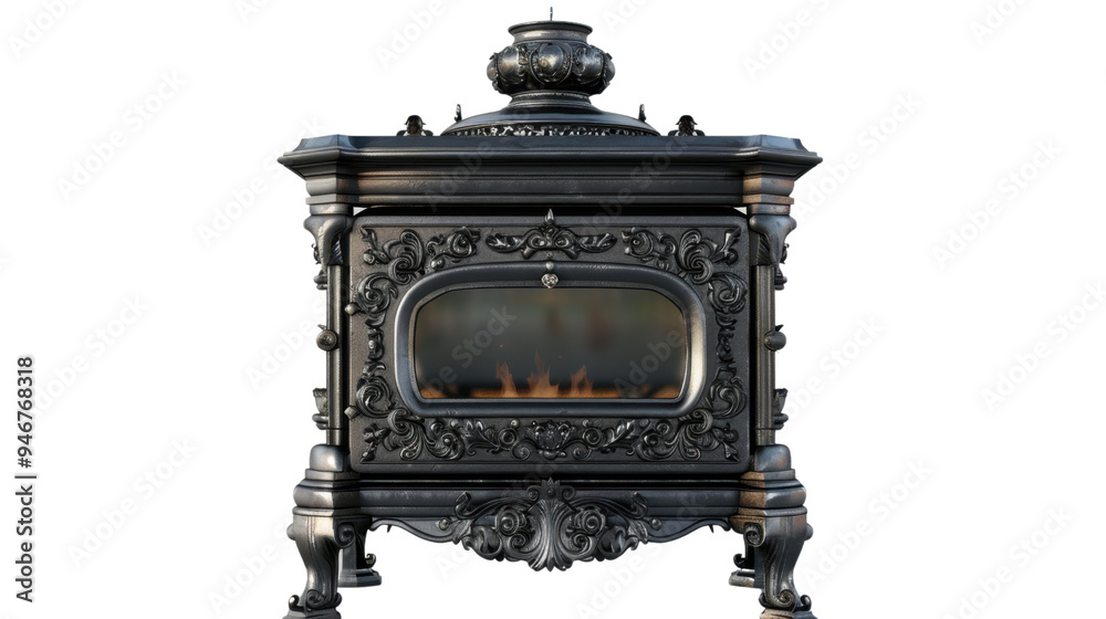 Fototapeta premium Iron stove isolated on white background