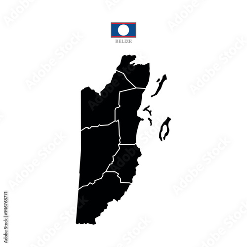 belize map background with states. belize map isolated on white background. Vector illustration map