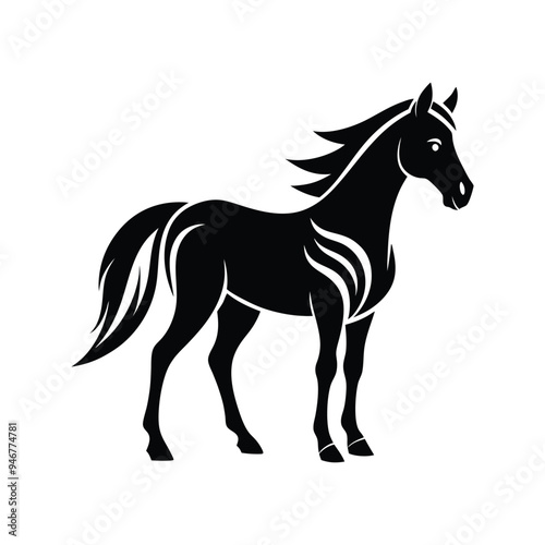 Wild Spirit, Horse Silhouette Vector Illustration