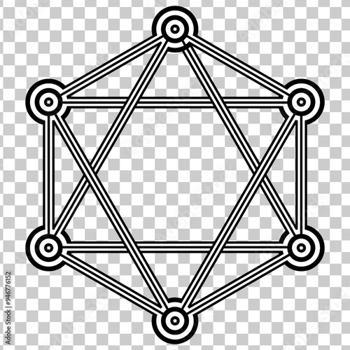 Blockchain network. Cryptocurrency. Blockchain technolog. isolated on transparent background. Vector illustration.