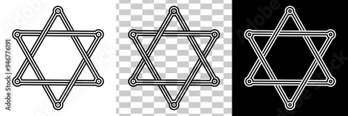 star of david and seal of solomon for icon symbol logo design tattoo. vector illustration