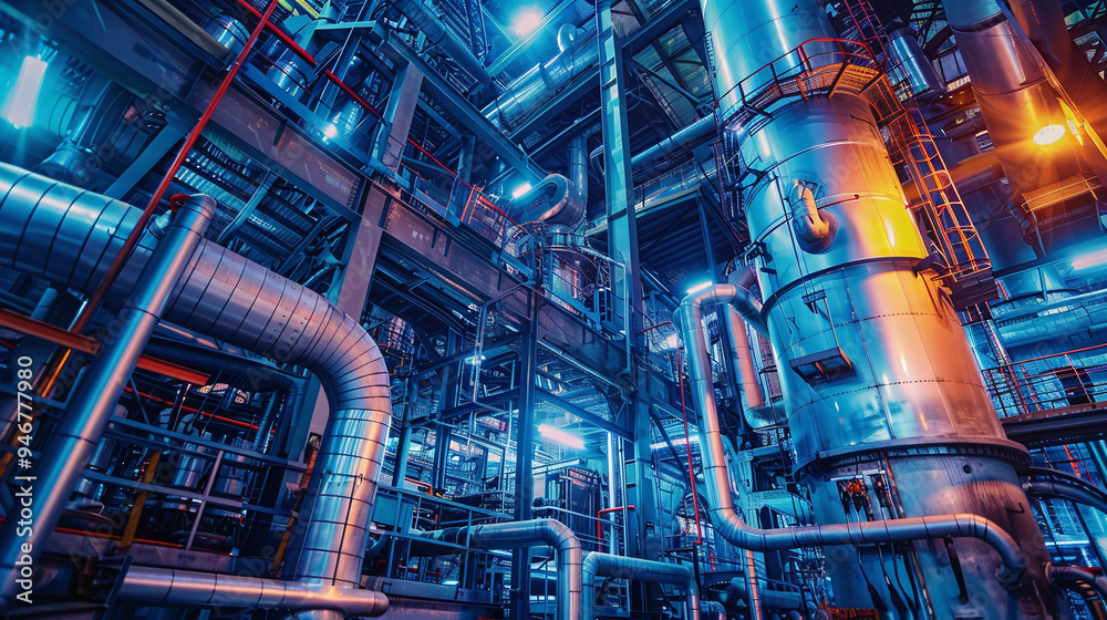 Technological Pipes in a High-Tech Industrial Facility Technological Pipes in a High-Tech Industrial Facility