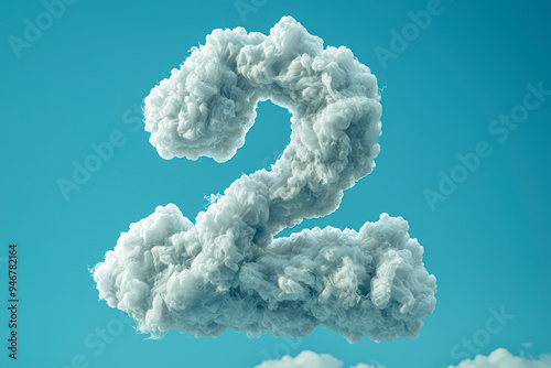 "Number 2 in the Clouds: Minimalist High-Resolution Stock Photo with Insane Detail and Aesthetic Appeal"