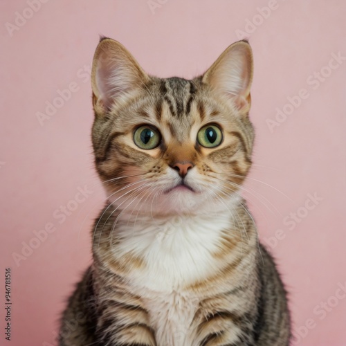 cute cat with pink background 2