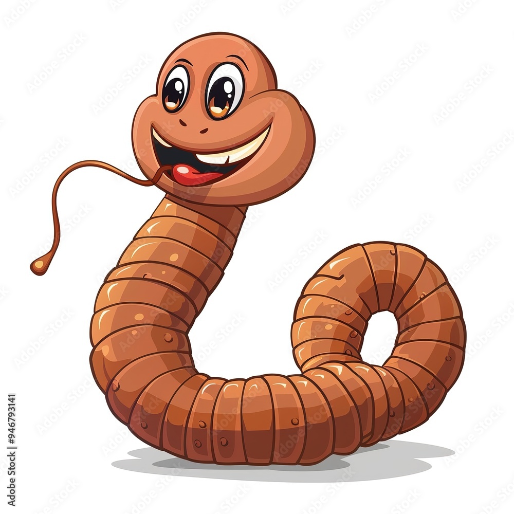Fototapeta premium Earthworm Sound element animal cartoon isolated whitebackground 16:9