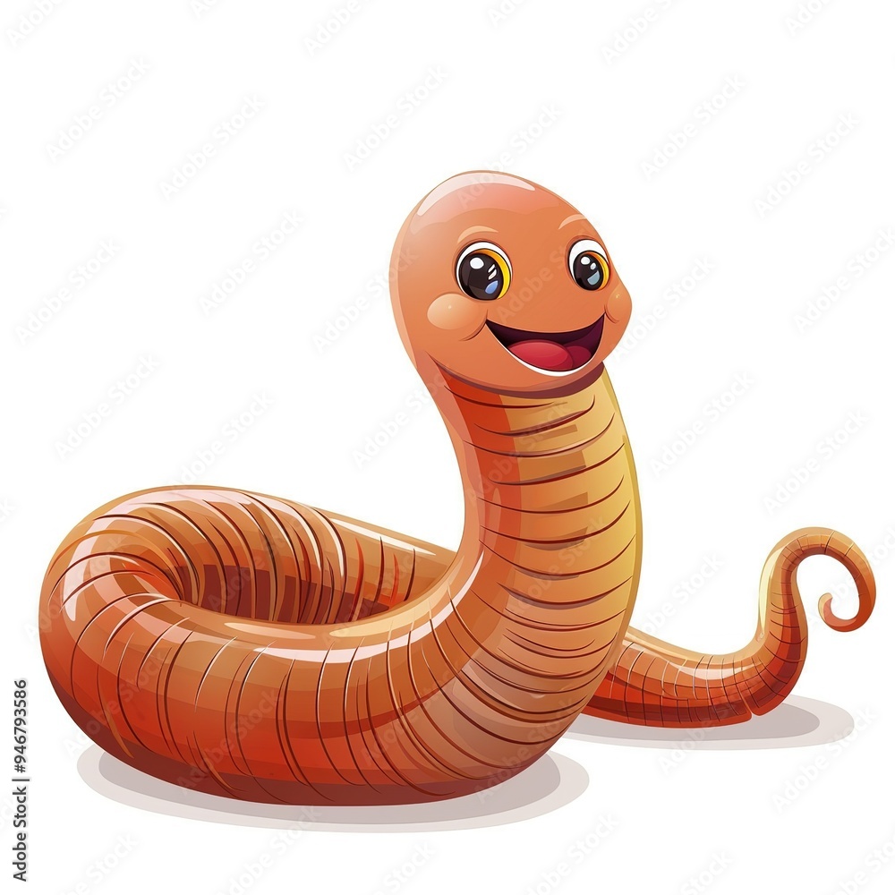 Fototapeta premium Earthworm Trust emotion fantasy animal cartoon isolated whitebackground