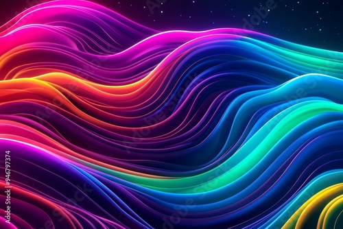 Vibrant Abstract Swirls: Colorful Digital Art Background