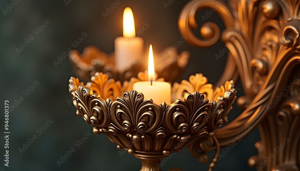 Ornate golden candle holder Ornate golden candle holder