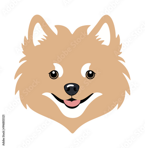 Cute spitz dog. Vector isolated illustration