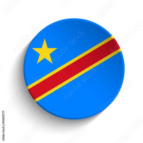 Democratic Republic of the Congo flag button photo