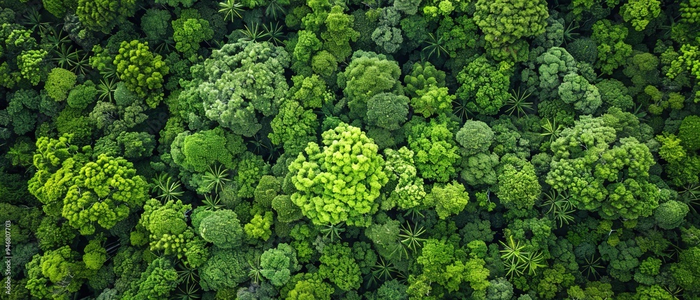 Aerial view of a forest, highlighting the ecosystem and environmental health Aerial view of a forest, highlighting the ecosystem and environmental health