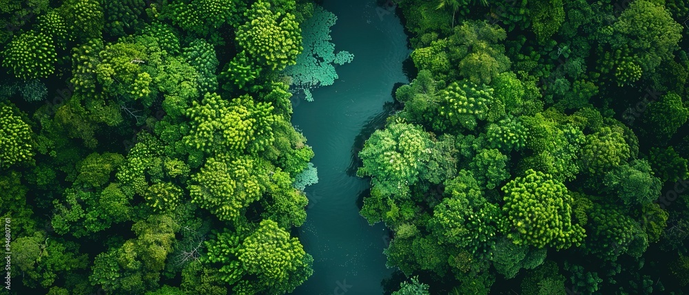 Aerial view of a forest, highlighting the ecosystem and environmental health Aerial view of a forest, highlighting the ecosystem and environmental health