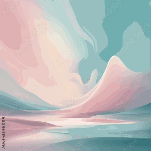 Ethereal Pastel Gradients in a Dreamy Abstract Scene