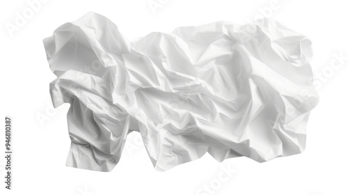 White crumpled paper isolated on white background