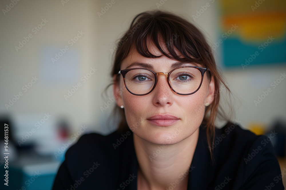 Portrait of a Young Female Therapist with Glasses Portrait of a Young Female Therapist with Glasses